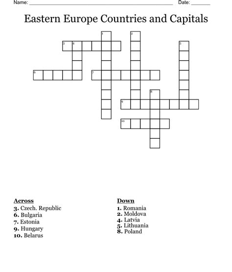 Eastern European Capital Crossword
