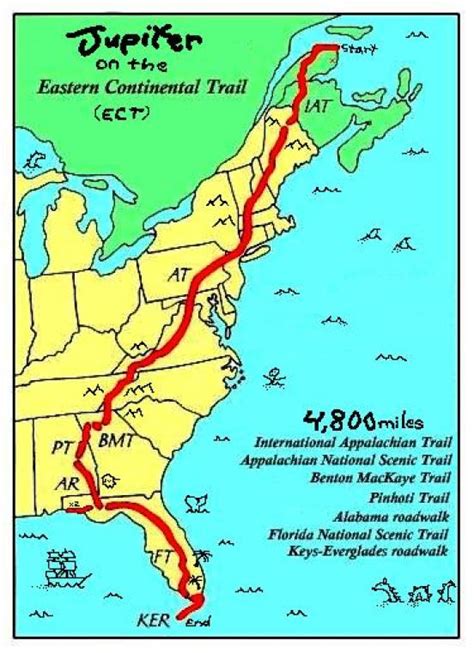 Eastern continental trail. Everything you need to know, to thru hike the ~4,800 mile Eastern Continental Trail from Key West Florida to Quebec Canada. Connecting the Overseas Heritage ... 