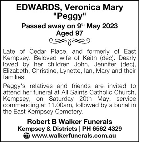 Easthampstead funeral notices.  EDWARDS Trevor Sadly passed away on 11th December.  ...