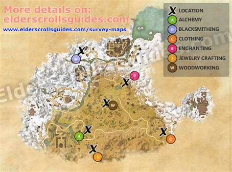 Eastmarch survey. Completing crafting writ quests in The Elder Scrolls Online will sometimes yield a crafting survey as one of the quest rewards. These surveys are similar to treasure maps, in that they depict an obscure location that is somewhere in the zone the crafting writ quest is completed in. Below is a list of coordinates for all of the survey locations in Tamriel. 