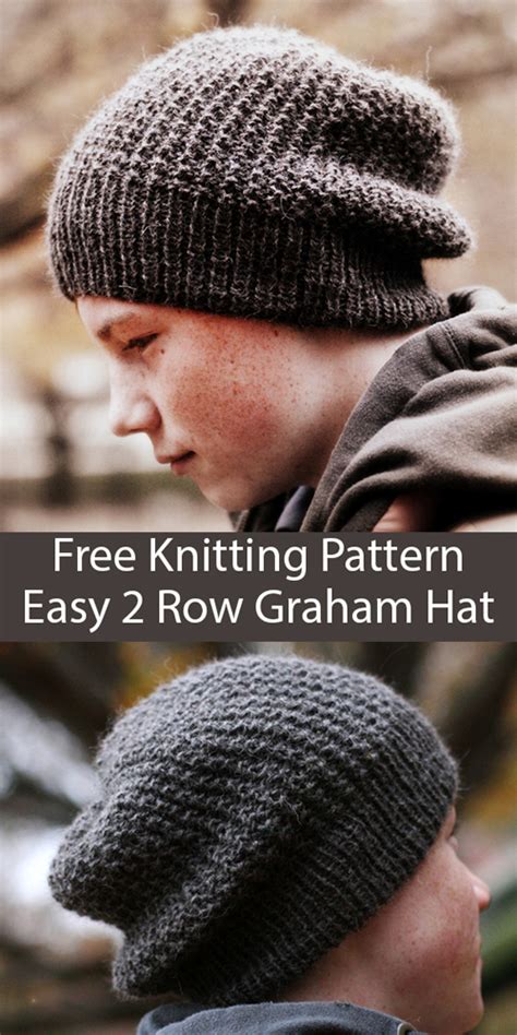 Easy 2 Row Repeat Graham Hat Free Pattern Knit hat pattern easy