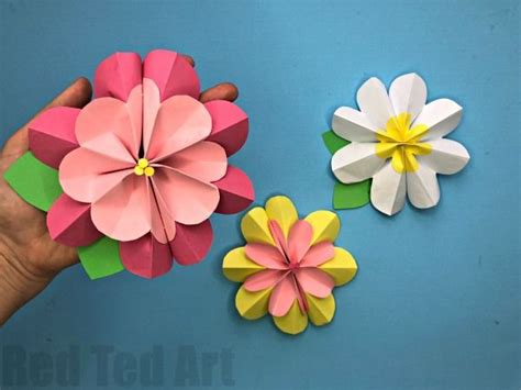 Easy 3D Paper Flowers for Spring - Red Ted Art - Make