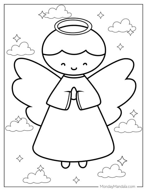 Easy Angel Coloring Pages