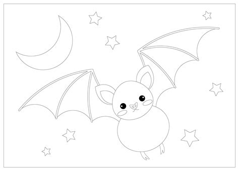 Easy Bat Coloring Pages