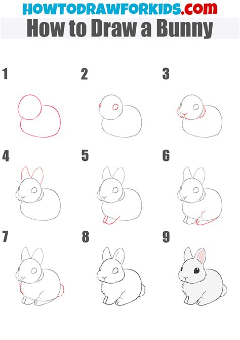 Easy Bunny Drawing Step By Step