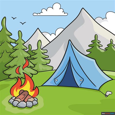 Easy Campsite Drawing