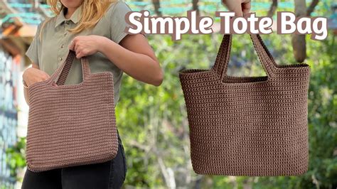 Easy Crocheted Tote Bag How to Crochet Tutorial for Beginners YouTube