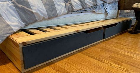 Easy DIY Modern Industrial Platform Storage Bed- Ikea Hack