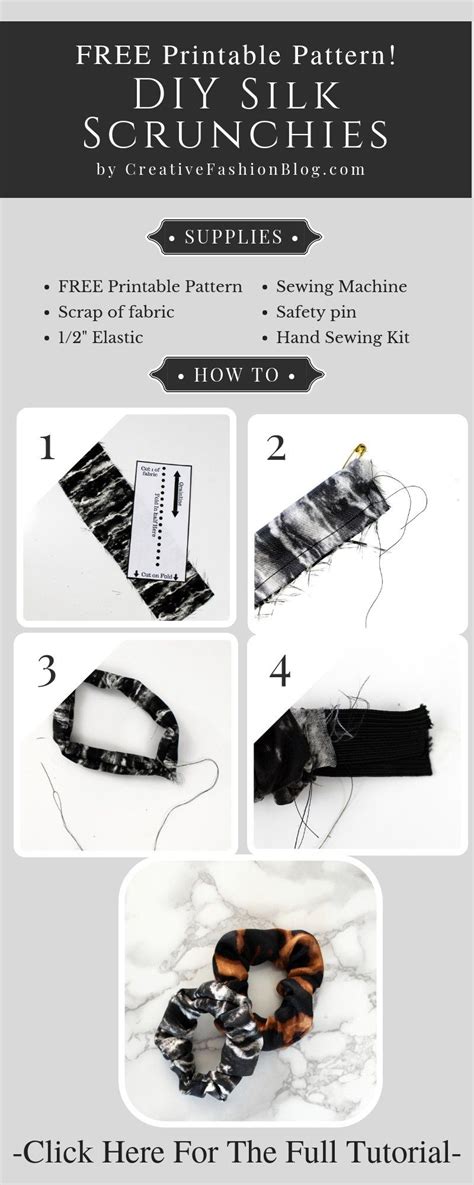 Easy DIY Scrunchie w/ FREE Printable Pattern Creative Fashion Blog