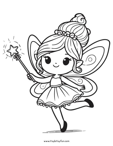 Easy Fairy Coloring Pages