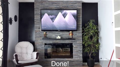 Easy Fireplace/TV Wall - YouTube