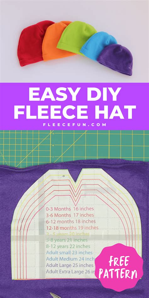 Easy Fleece Hat Free Pattern with Video Tutorial Fleece hat pattern