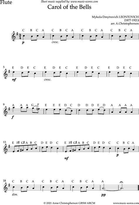 Easy Flute Sheet Music With Letters