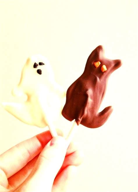 Easy Halloween Chocolate Ghosts and CatsFind the recipe …