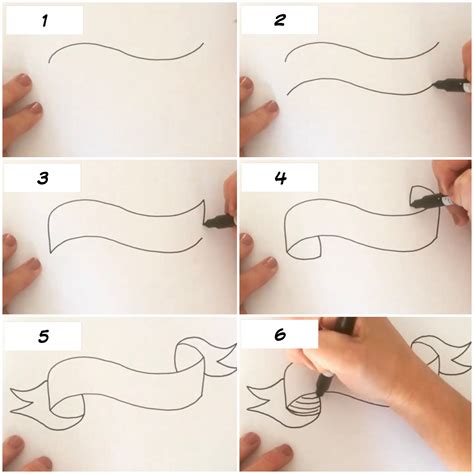 Easy How To Draw A Banner Tutorial 183 Art Projects For Kids Riset