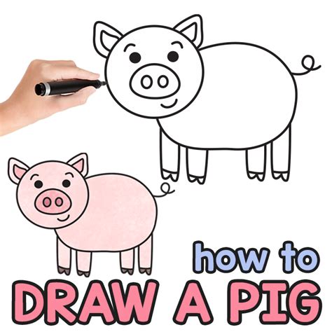 Easy How To Draw A Pig Tutorial Video And Pig Colorin vrogue.co
