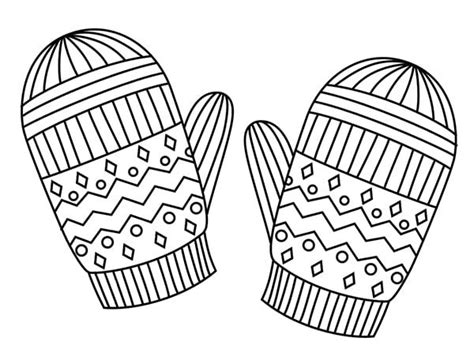 Easy How to Draw Mittens Tutorial and Mitten Coloring Page