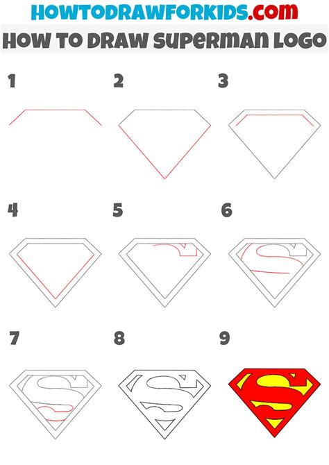 Easy How to Draw Superman Tutorial & Superman Coloring Page