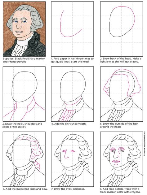 Easy How to Draw Washington Tutorial and Coloring Page Kids