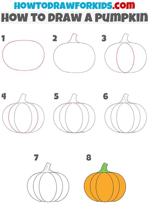 Easy How to Draw a Pumpkin Tutorial Video and Pumpkin Coloring Pages