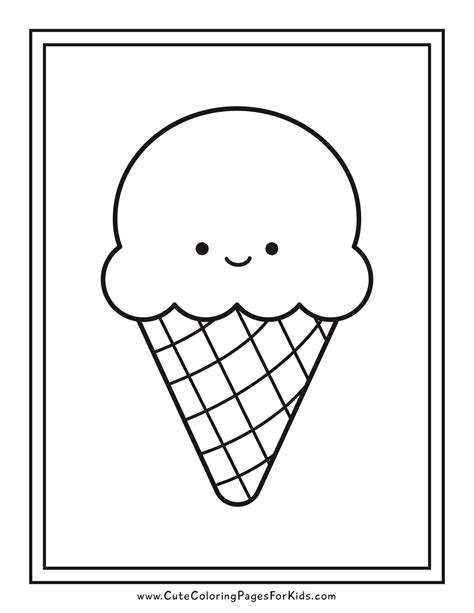 Easy Ice Cream Coloring Pages
