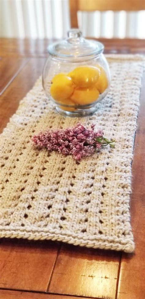 Easy Knitted Table Runner Pattern Home decor pattern Etsy