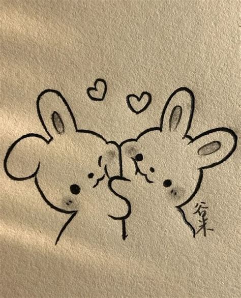 Easy Love Drawings, Easy Drawings Sketches, Cute Kawaii Drawings, Art