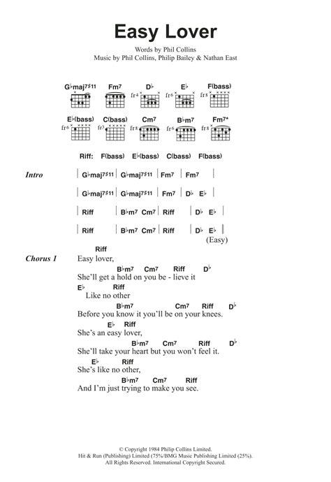 Easy Lover Guitar Tab