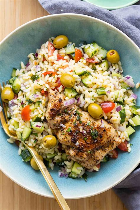 Easy Mediterranean Chicken Orzo - Green Healthy Cooking