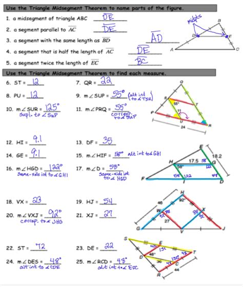 Easy Midsegment theorem Worksheet Answers Worksheet