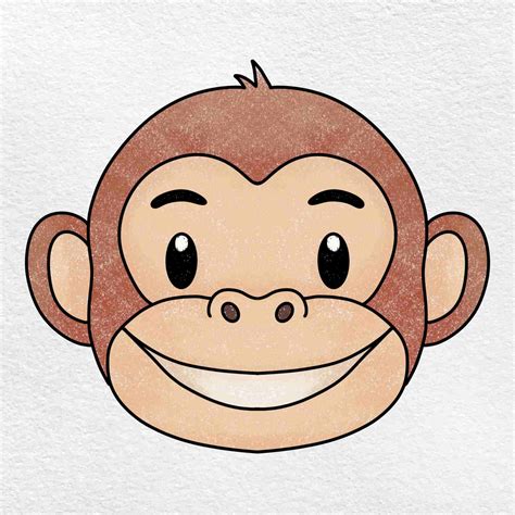 Easy Monkey Drawing - Drawing Image