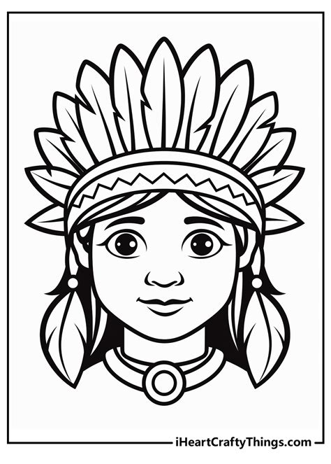 Easy Native American Coloring Pages