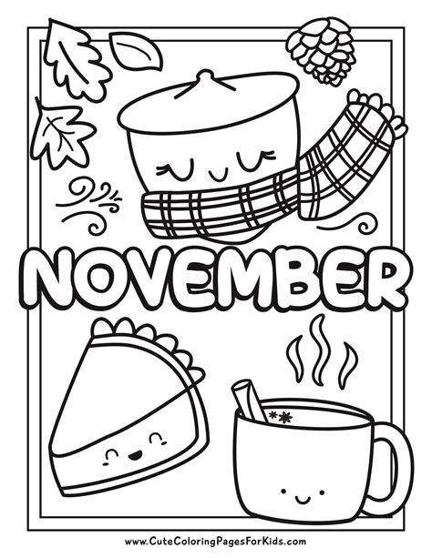 Easy November Coloring Pages