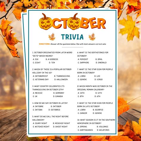 Easy October Trivia Questions And Answers Trivia Questions and Answer
