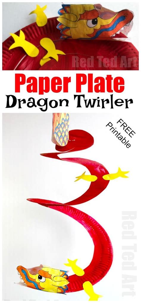 Easy Paper Plate Dragon Twirler (Free Printable) - Red …