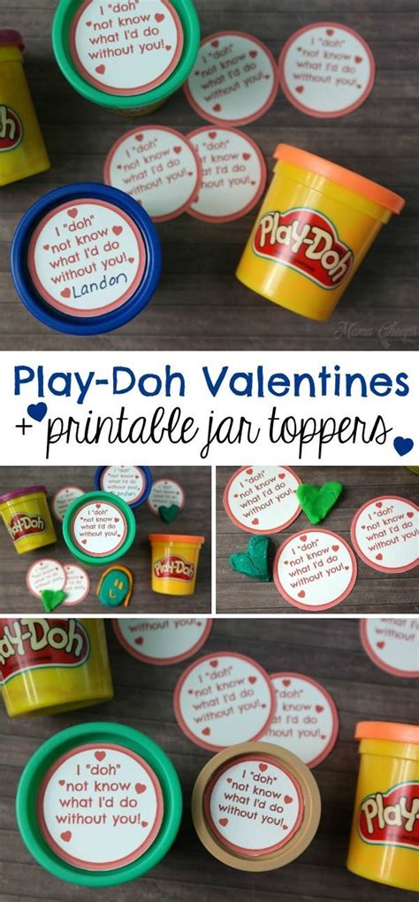 Easy Play Doh Valentines With Printable Jar Labels Mama Cheaps