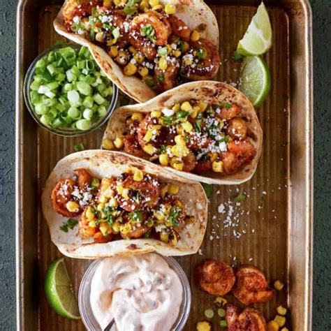 Easy Shrimp Tacos - Garnish with Lemon