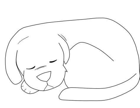Easy Sleeping Puppy Drawing