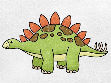 Easy Stegosaurus Drawing