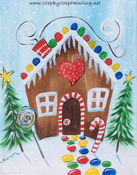 Easy Watercolor Christmas Cards Gingerbread House