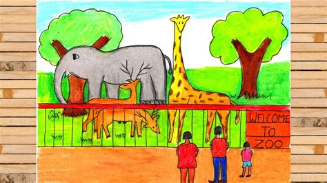 Easy Zoo Drawing for Kids Step by Step tutorial YouTube