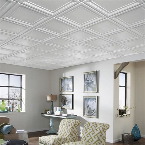 Easy elegance ceiling tiles. EASY ELEGANCE PVC ceiling tiles give homeowners the visual variety and flexibility to create a custom look. Made of lightweight PVC plastic, twelve options are available to choose from. These tiles offer mold, mildew and sag resistance, making them ideal for basements. All options install in standard grid. 