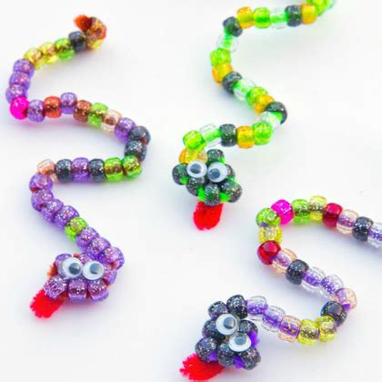 Easy for Kids Pony Bead Snake! - Pinterest