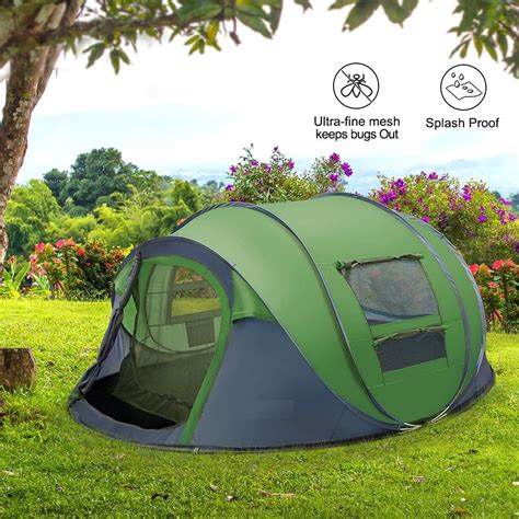 The Ozark Trail 10-Person Instant Cabin Tent is the perfect tent to take with you on your next outdoor adventure. This tent sets up in under two minutes with the innovative instant frame design for easy and fun camping. This 10-Person tent requires no assembly because the poles are pre-attached to the tent.. 