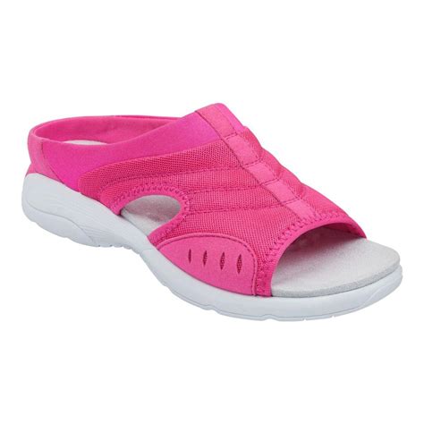 Easy spirit traciee slip on sandals. Meet Traciee, one of the newest members of the Traveltime Family. Added cushioning from heel to toe brings extraordinary comfort to our lightweight, flexible Traciee slip-on sandals, thanks to a contoured footbed, and an EVA molded outsole for superior traction. These incredibly comfortable slip-on sandals also feature 