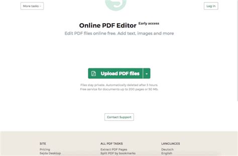 Easy to use Online PDF editor Sejda.