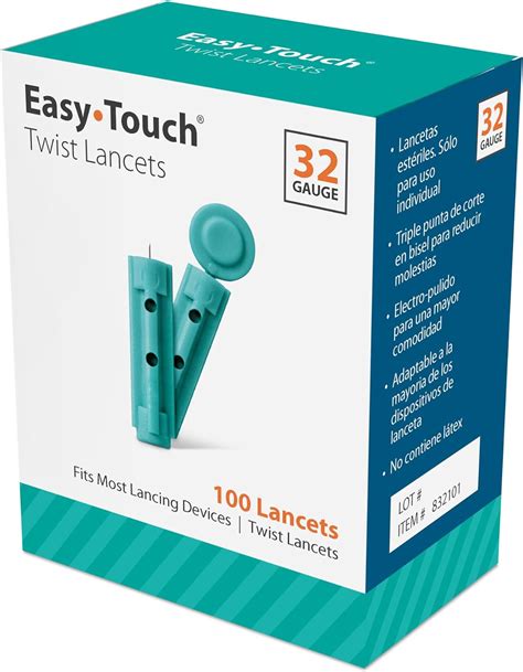 EasyTouch Twist Lancets - 32 G, (100 per Box)