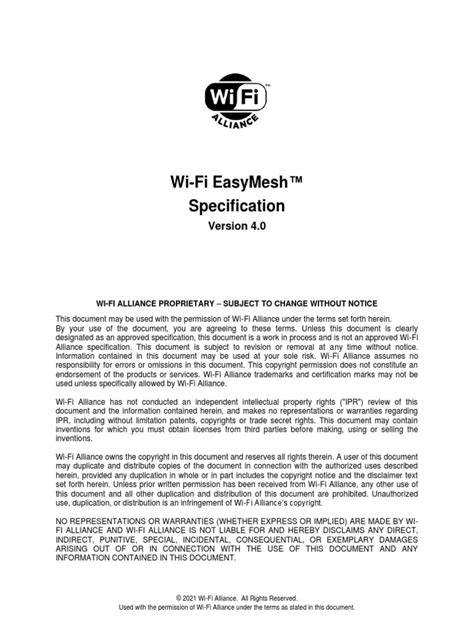 Easymesh specification. .  ...
