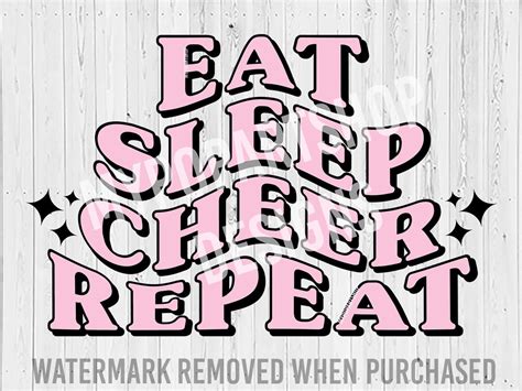 Eat Sleep Cheer Repeat Svg Cheer Svg Cheer Png Cheerleading