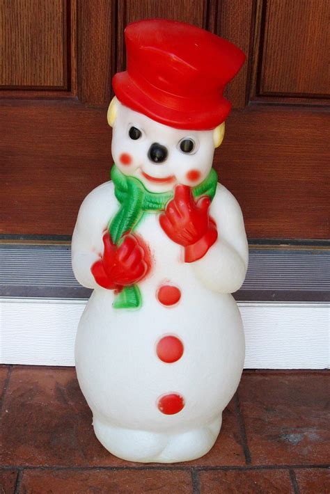 or Best Offer. Free shipping. Vintage Chistmas 13"Jolly George Snowman Blow Mold Light Up Hard Plastic Union. Pre-Owned. $44.99. trueloveforvintage (931) 100%. or Best Offer. +$19.99 shipping. Vintage Royalite Royal Electric Light Up 7" Hard Plastic Santa Claus Blowmold.